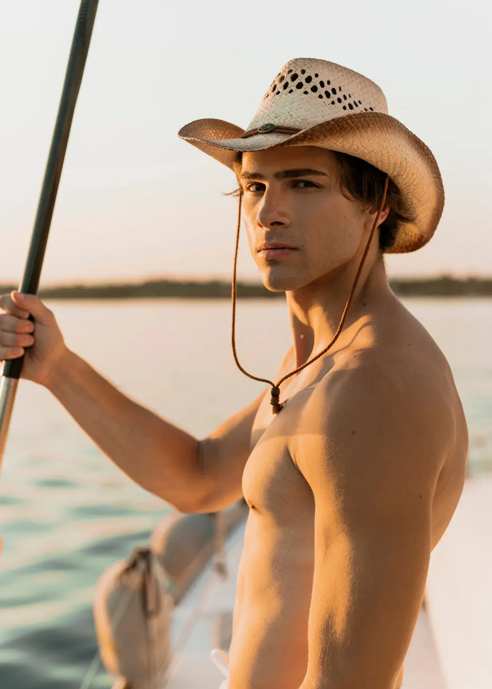 Cowboy Style Hat w/ Burnt Edges