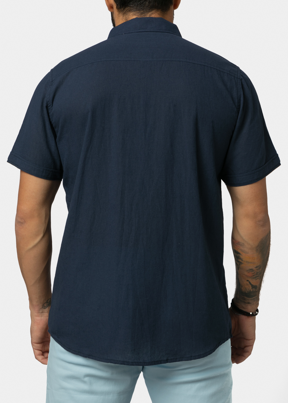 Navy Blue Classic Shirt w/ Short Sleeves