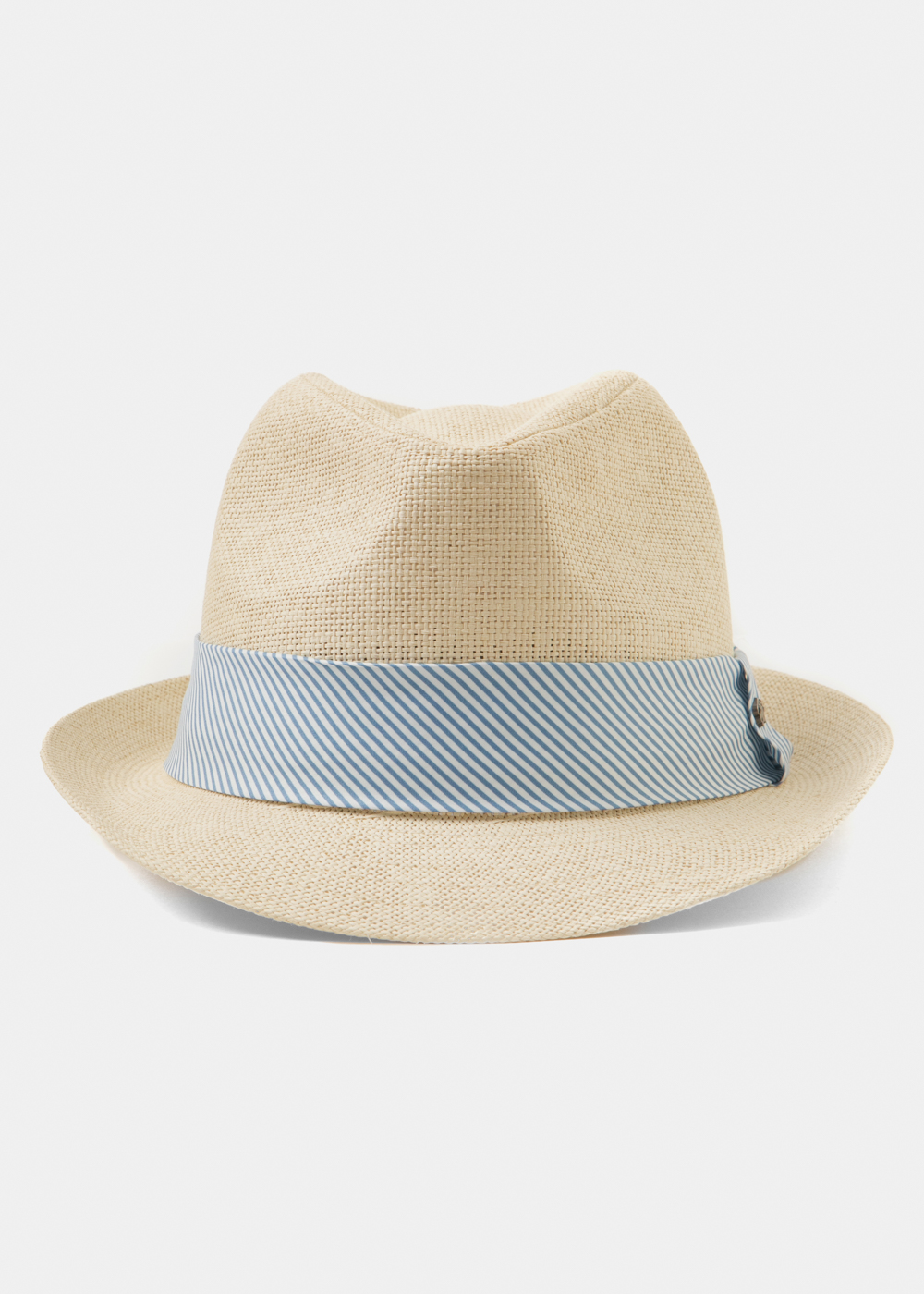 Beige Fedora Hat w/ mariner hatband