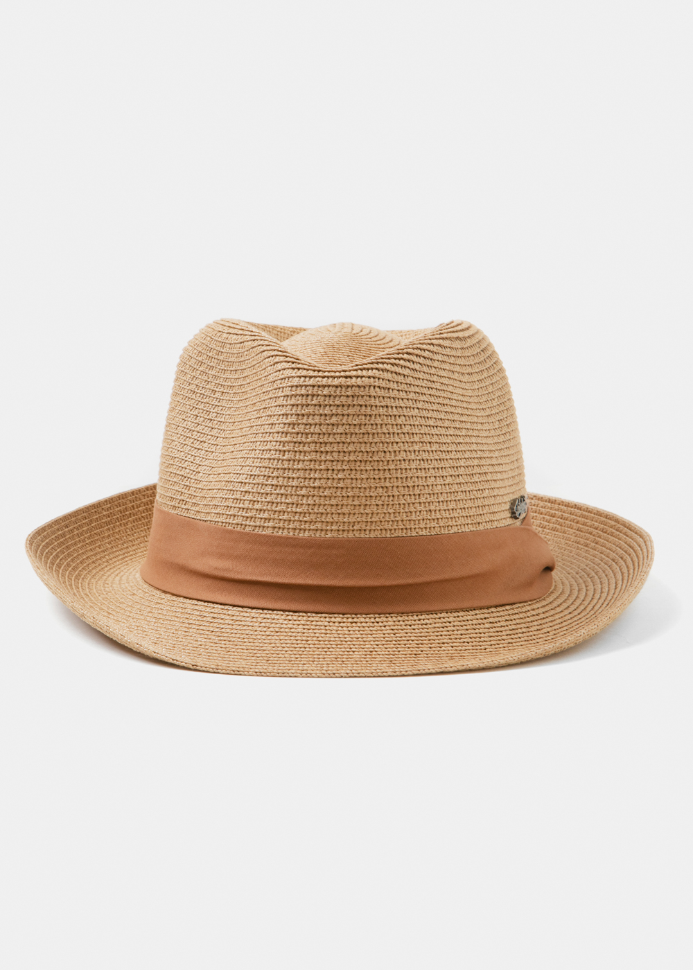 Brown Fedora Hat w/ camel hatband