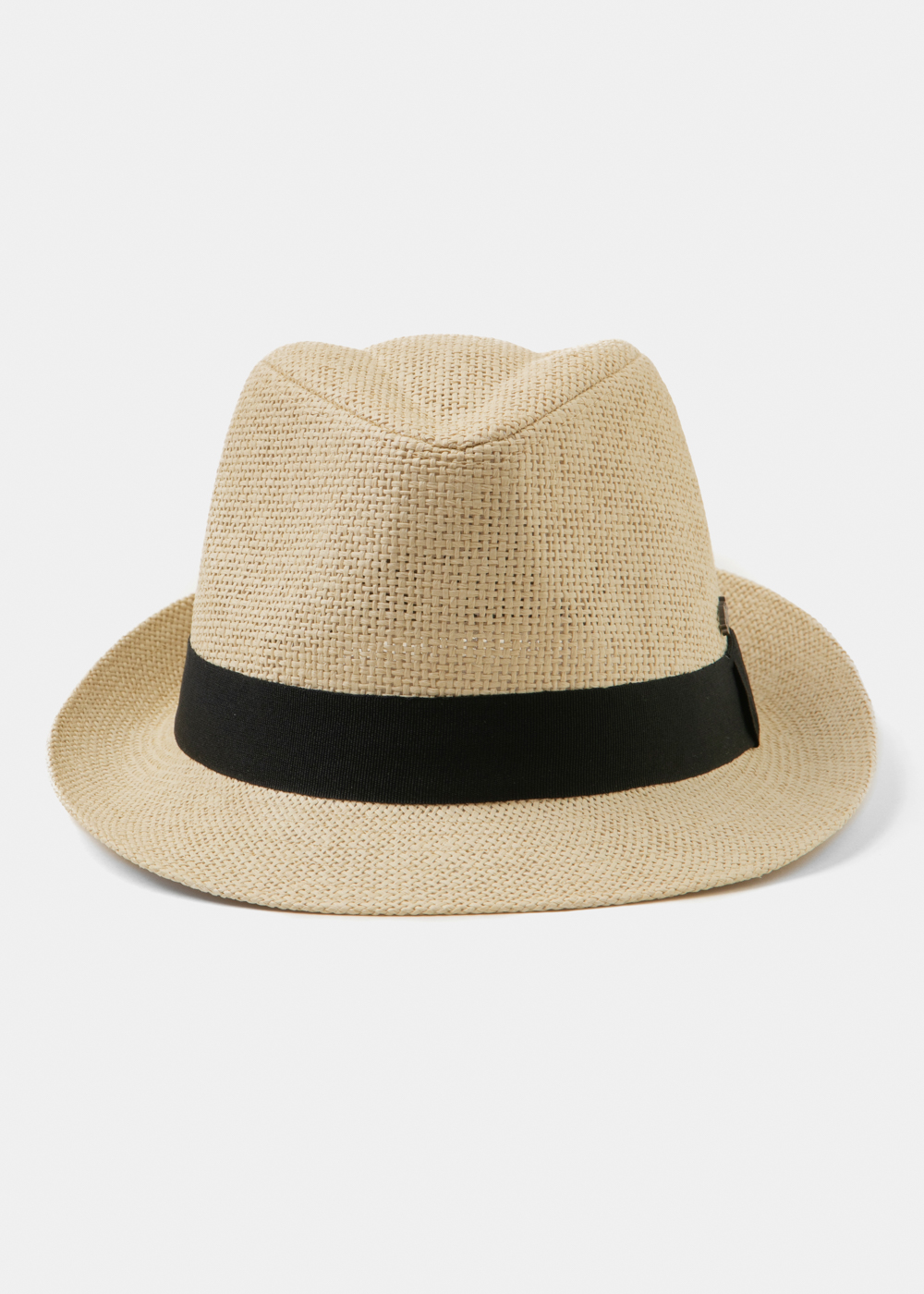 Beige Fedora Hat w/ black hatband