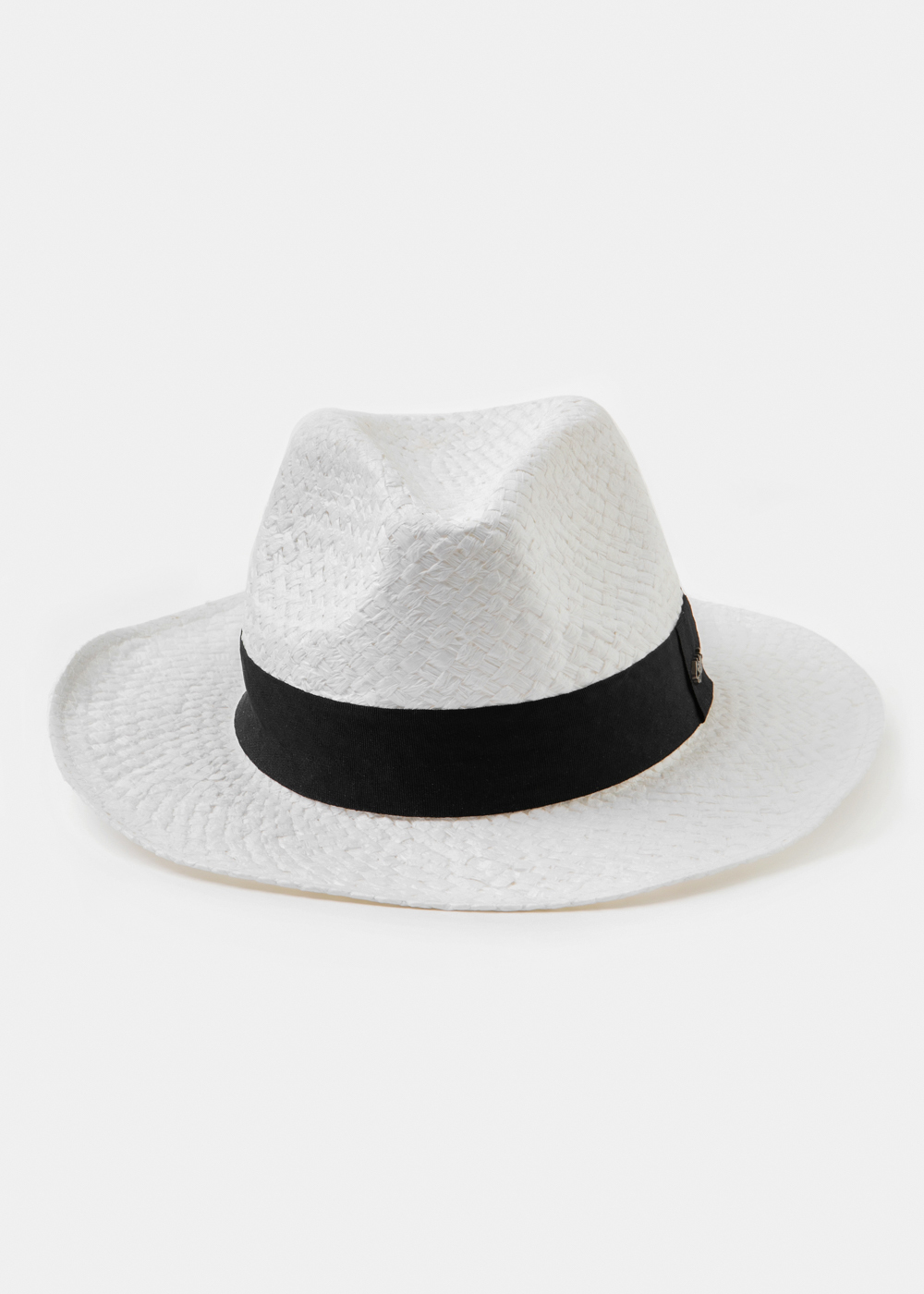 White Braided Panama Style Hat 