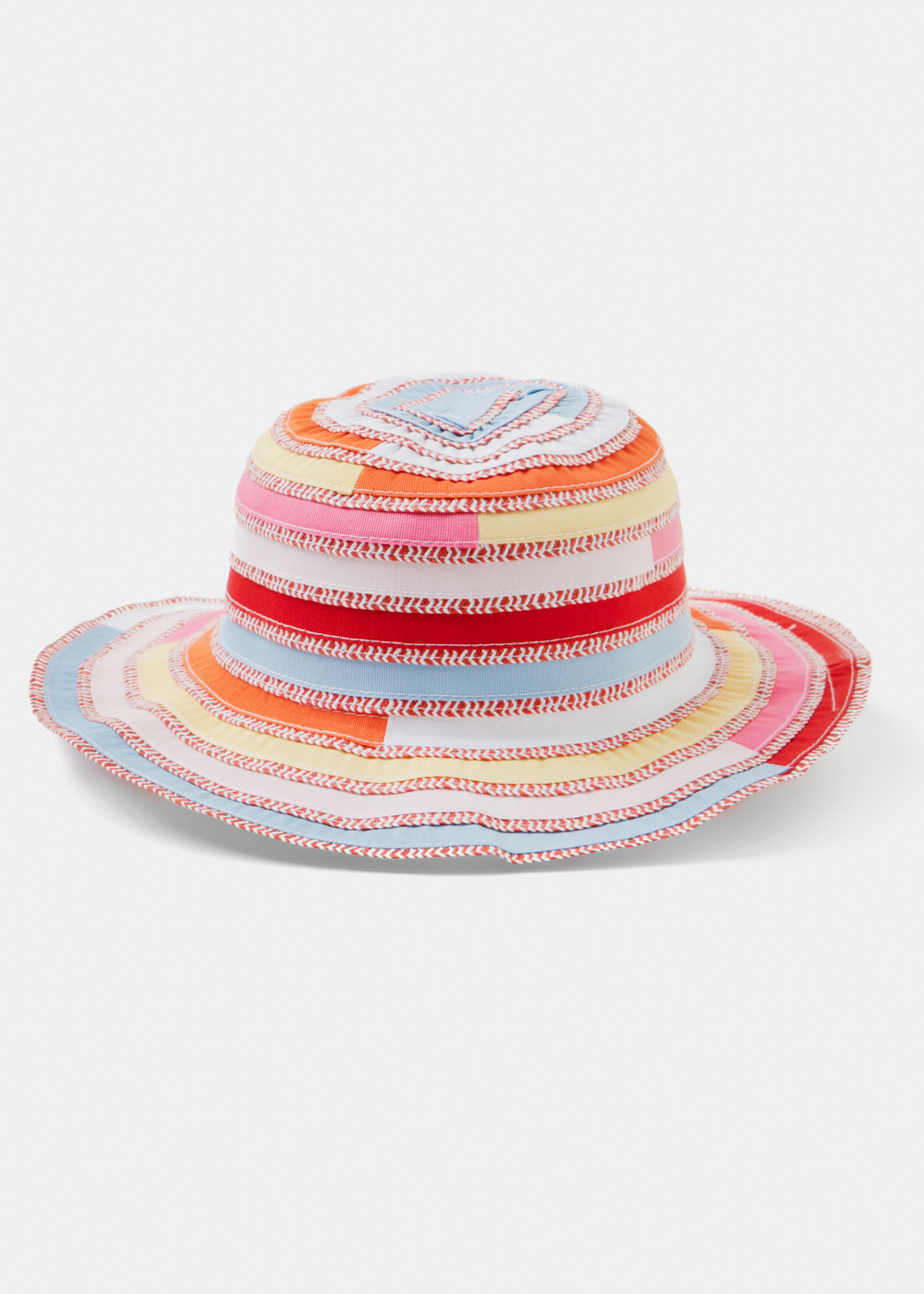 Girls Multicolour Hat w/ Top Stitches