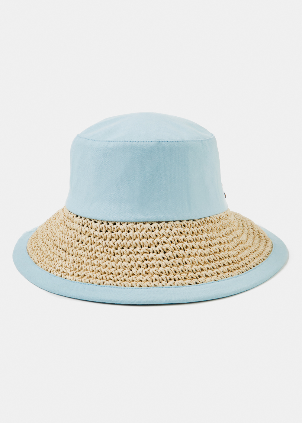 Baby Blue Bucket Cotton & Straw Hat 