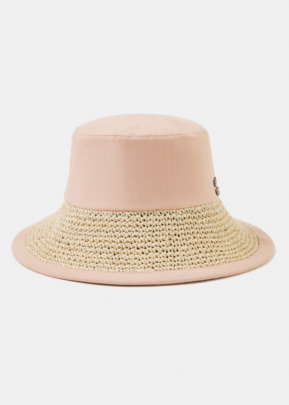 Peach Bucket Cotton & Straw Hat 