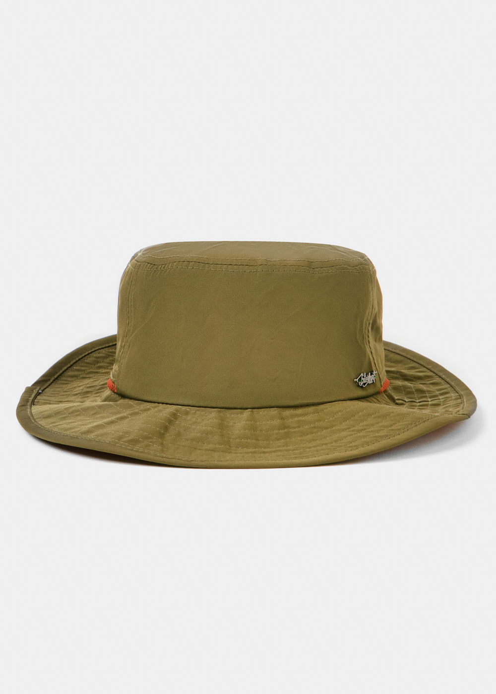 Khaki Active Bucket Hat w/ Orange Details