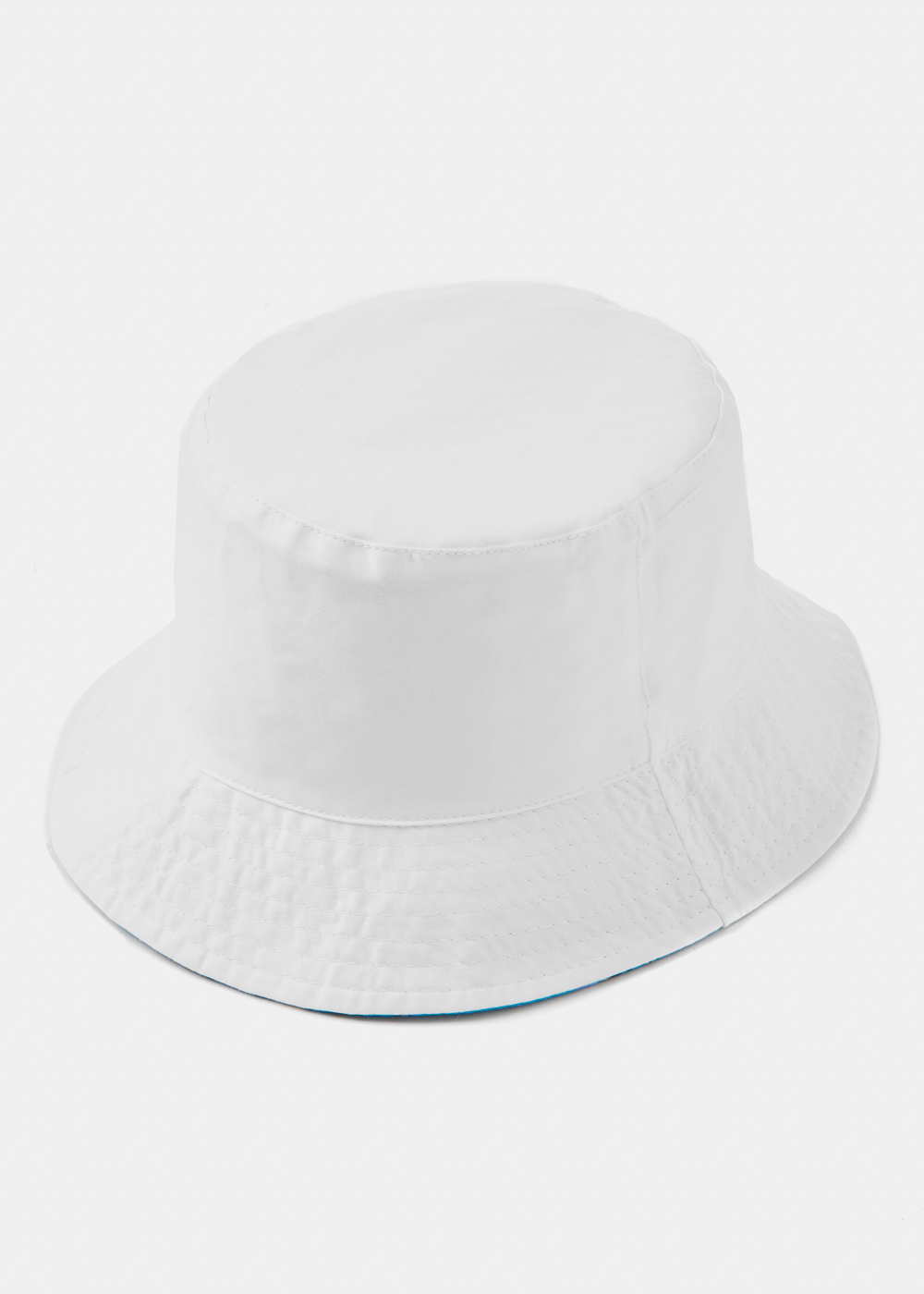 Double-Faced Bucket Hat Cottons Pattern & White