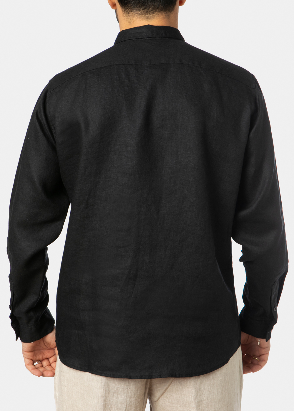 100% Linen Black Shirt 