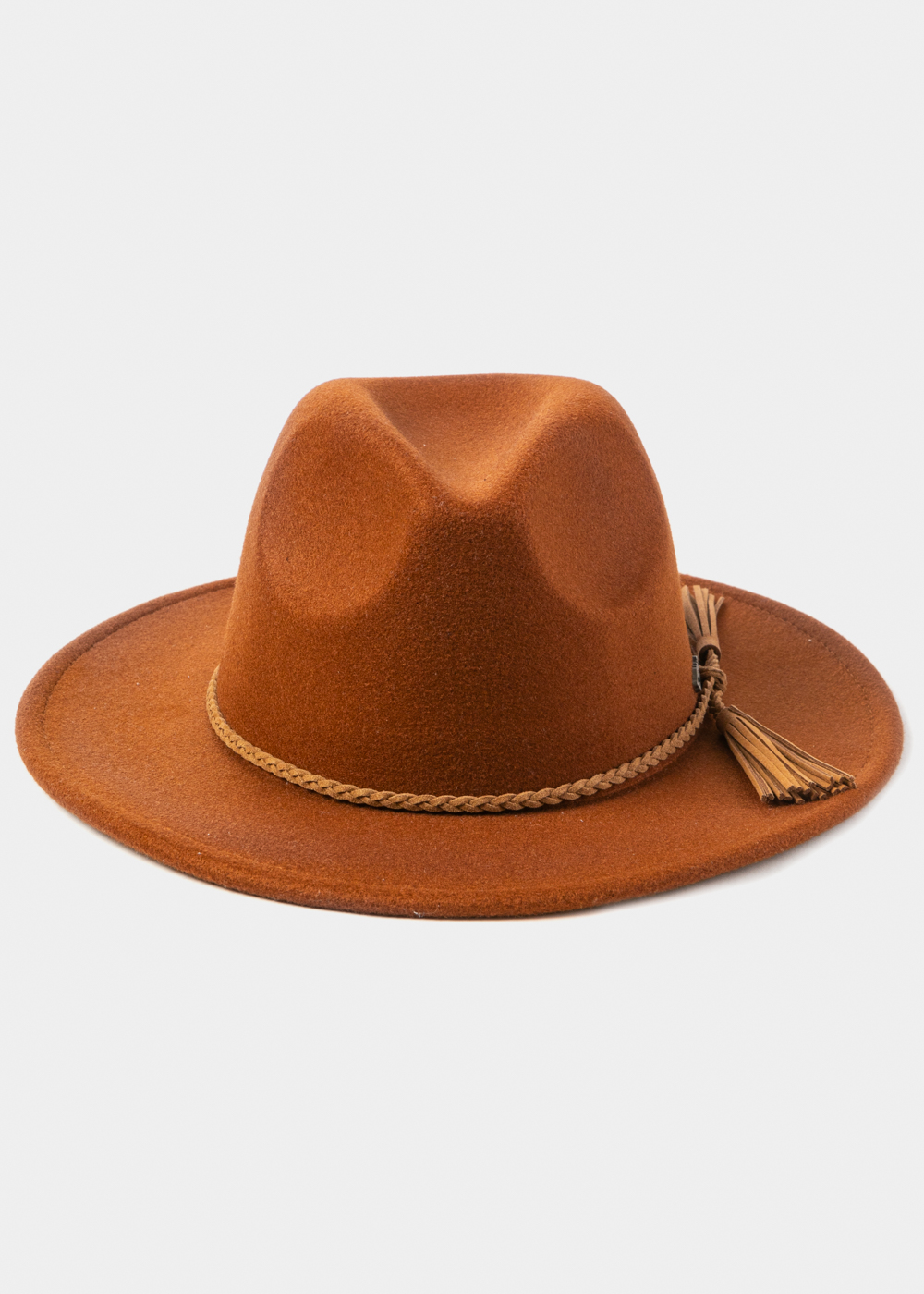 Brown Winter Hat w/ Braided Hatband
