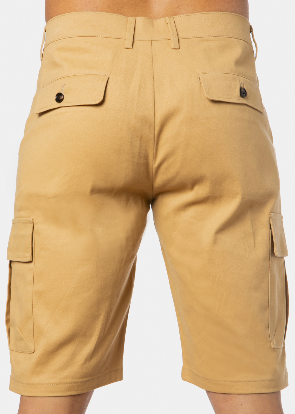 Beige Cotton Cargo Shorts