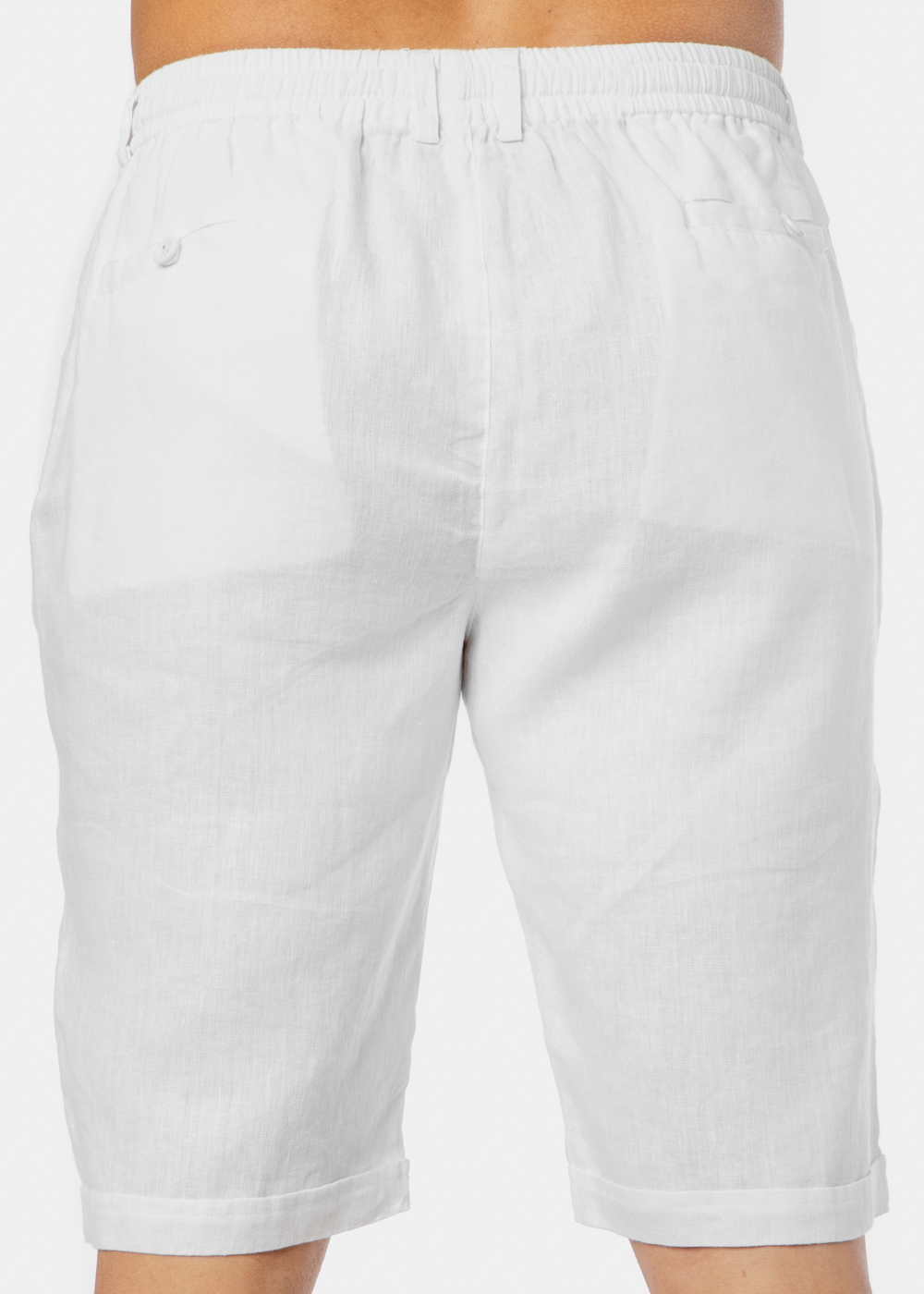 100% Linen White Classic Shorts
