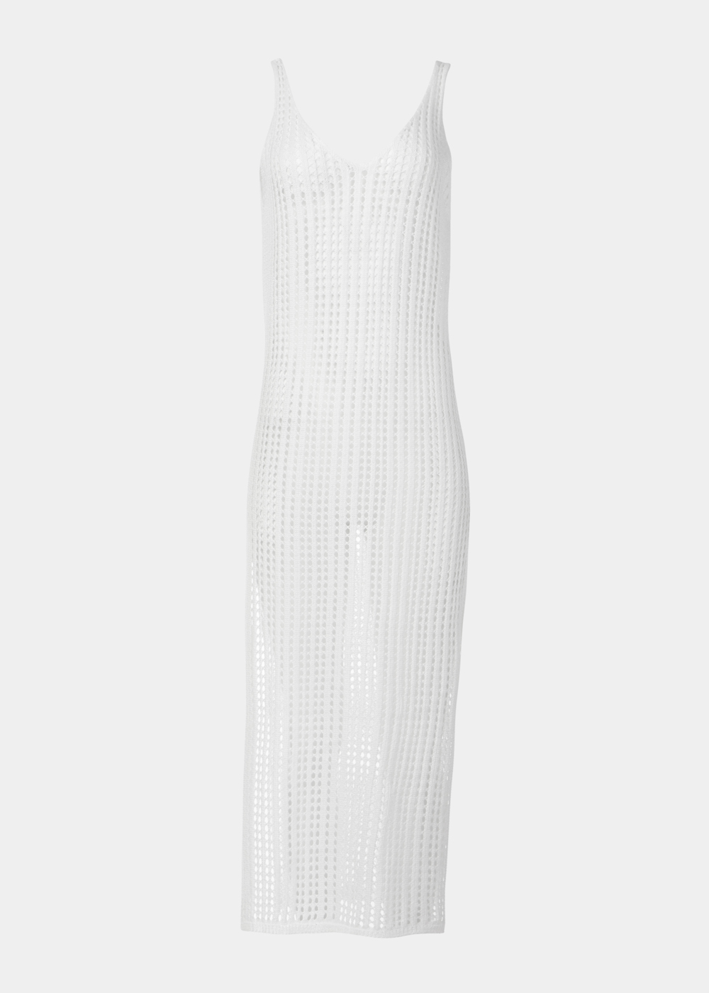 White Knitted Beachwear w/ Side Tears