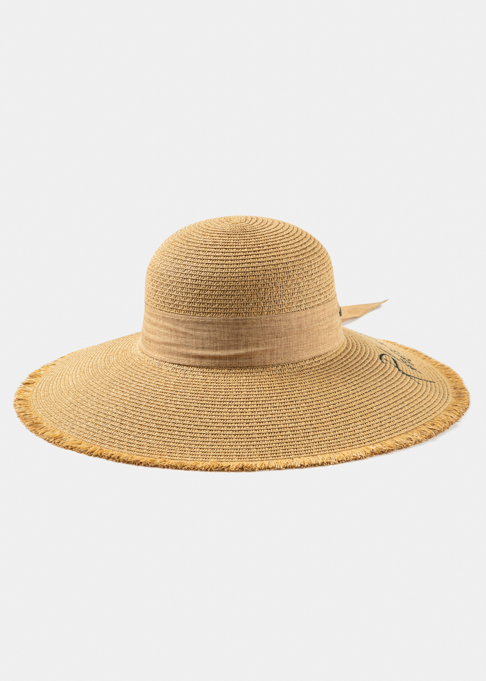 Brown "Rhodes" Straw Hat w/ Brown Ribbon