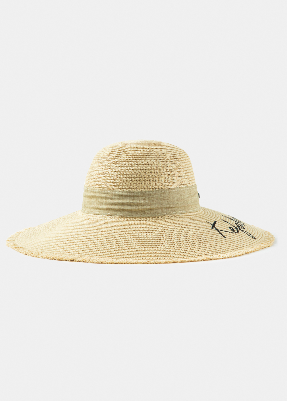 Beige "Kefalonia" Straw Hat w/ Beige Ribbon