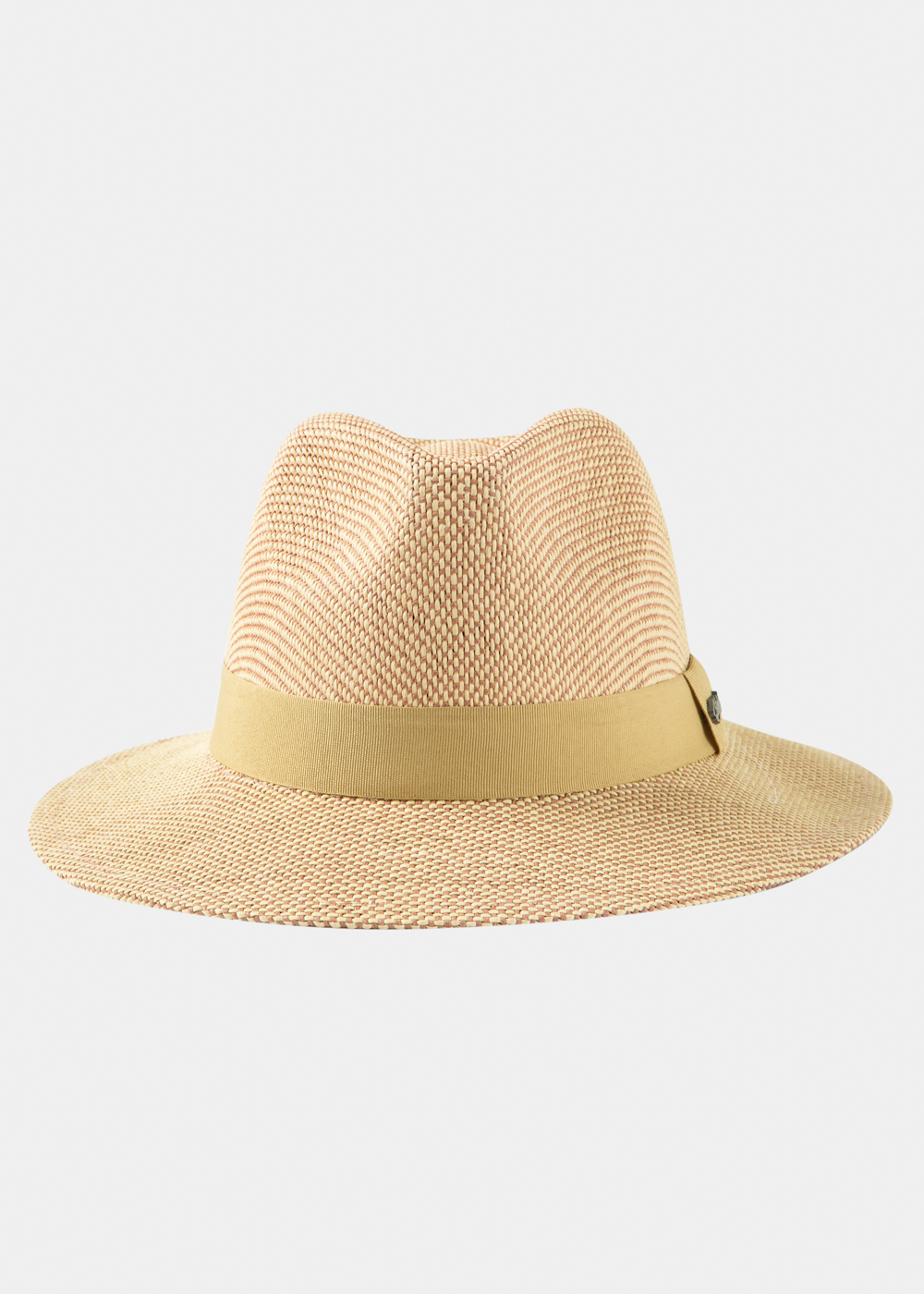 Brown Panama Style Hat w/ Olive Strap