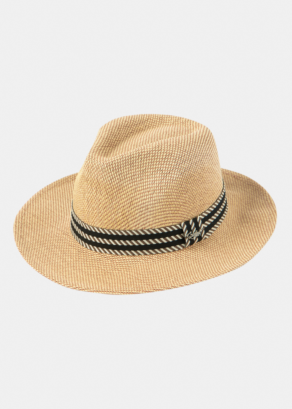 Brown Panama Style Hat w/ Black Strap