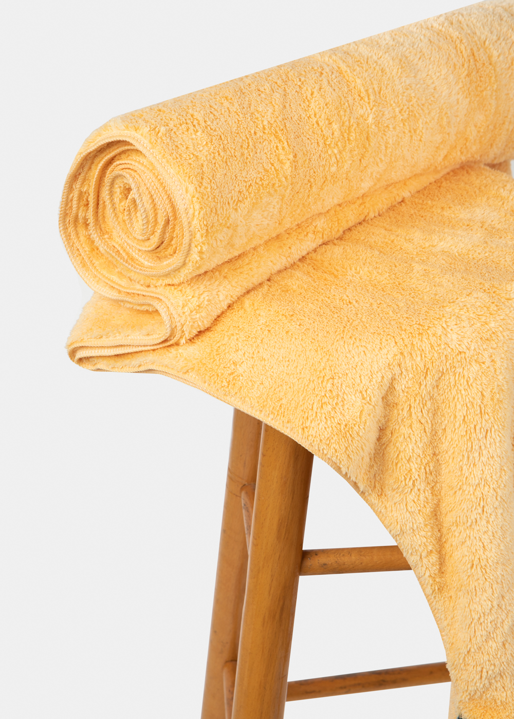 Yellow fluffy towel 2