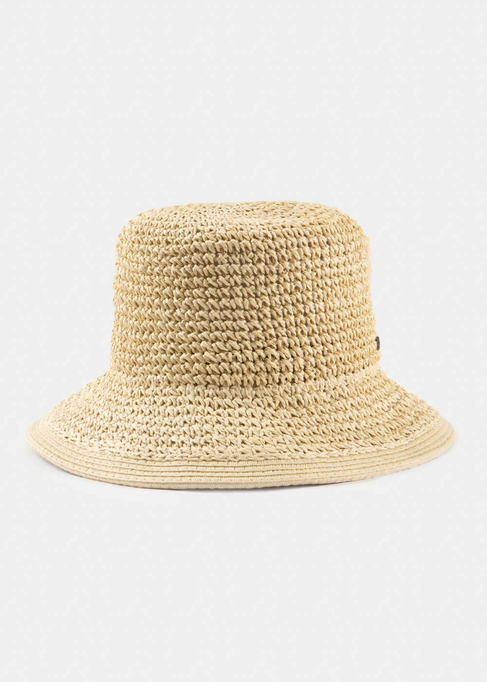 Beige Bucket Style Ball Straw Hat