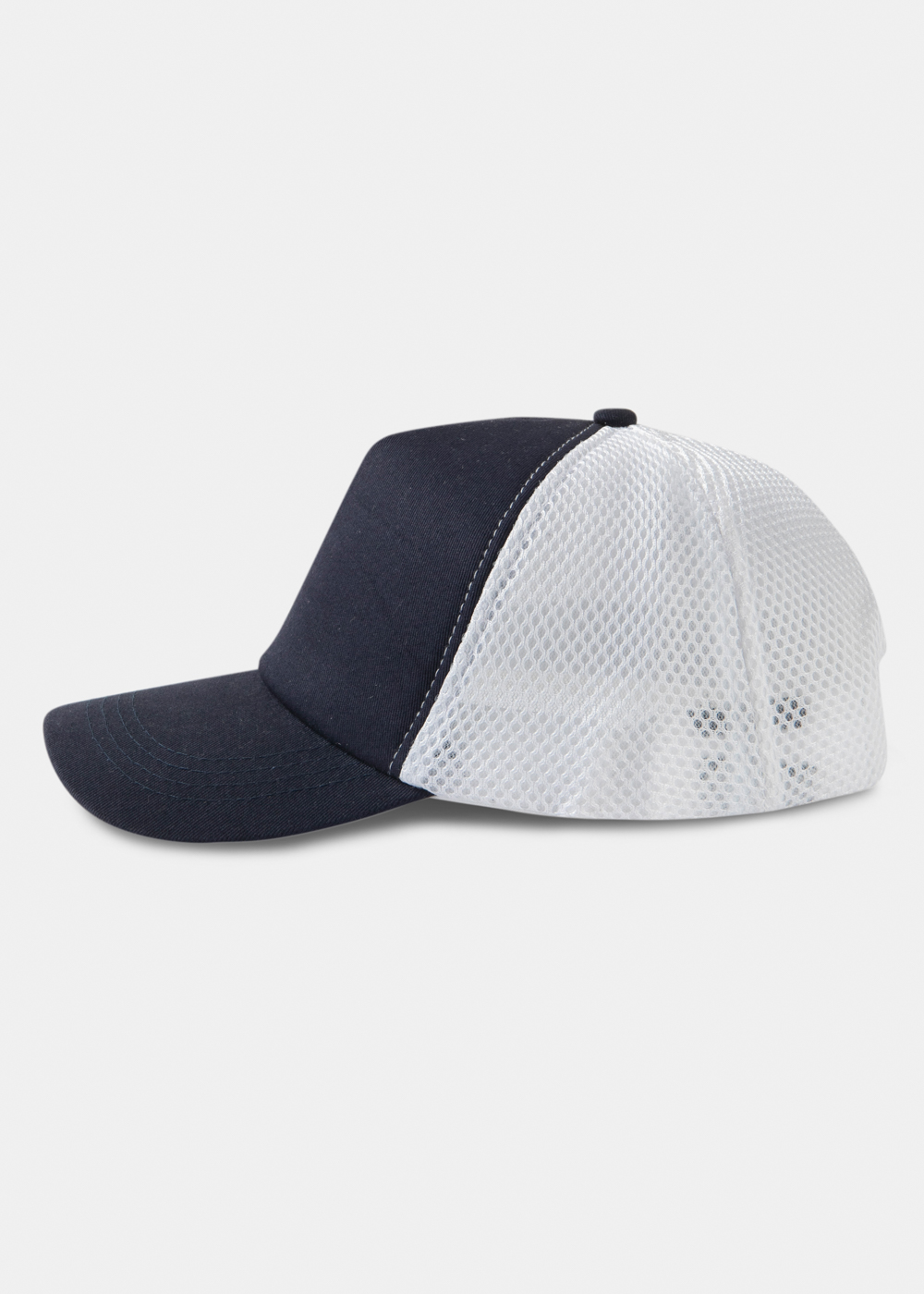 Navy Blue & White Puffy Cap