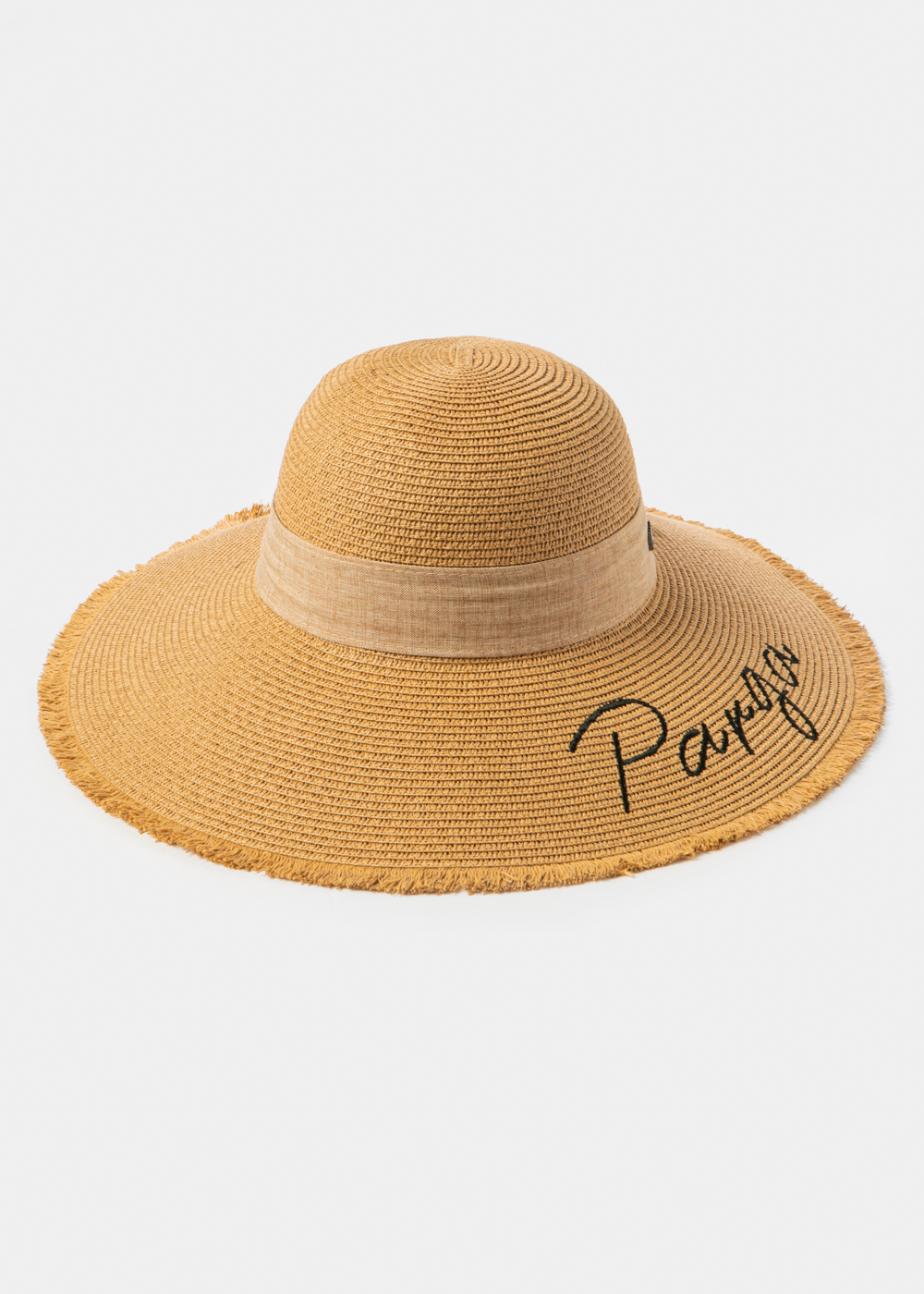 Brown "Parga" Straw Hat w/ Brown Ribbon