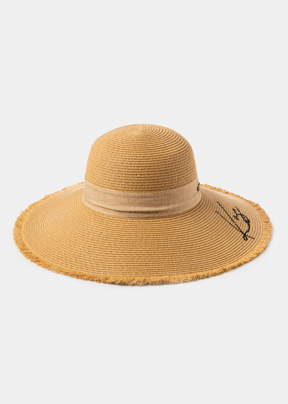 Brown "Kos" Straw Hat w/ Brown Ribbon