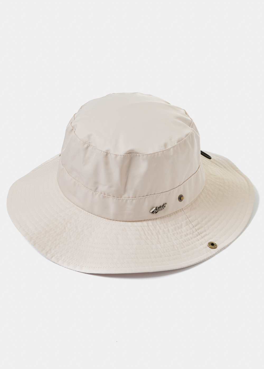 Ecru Active Bucket Hat w/ Side Buttons