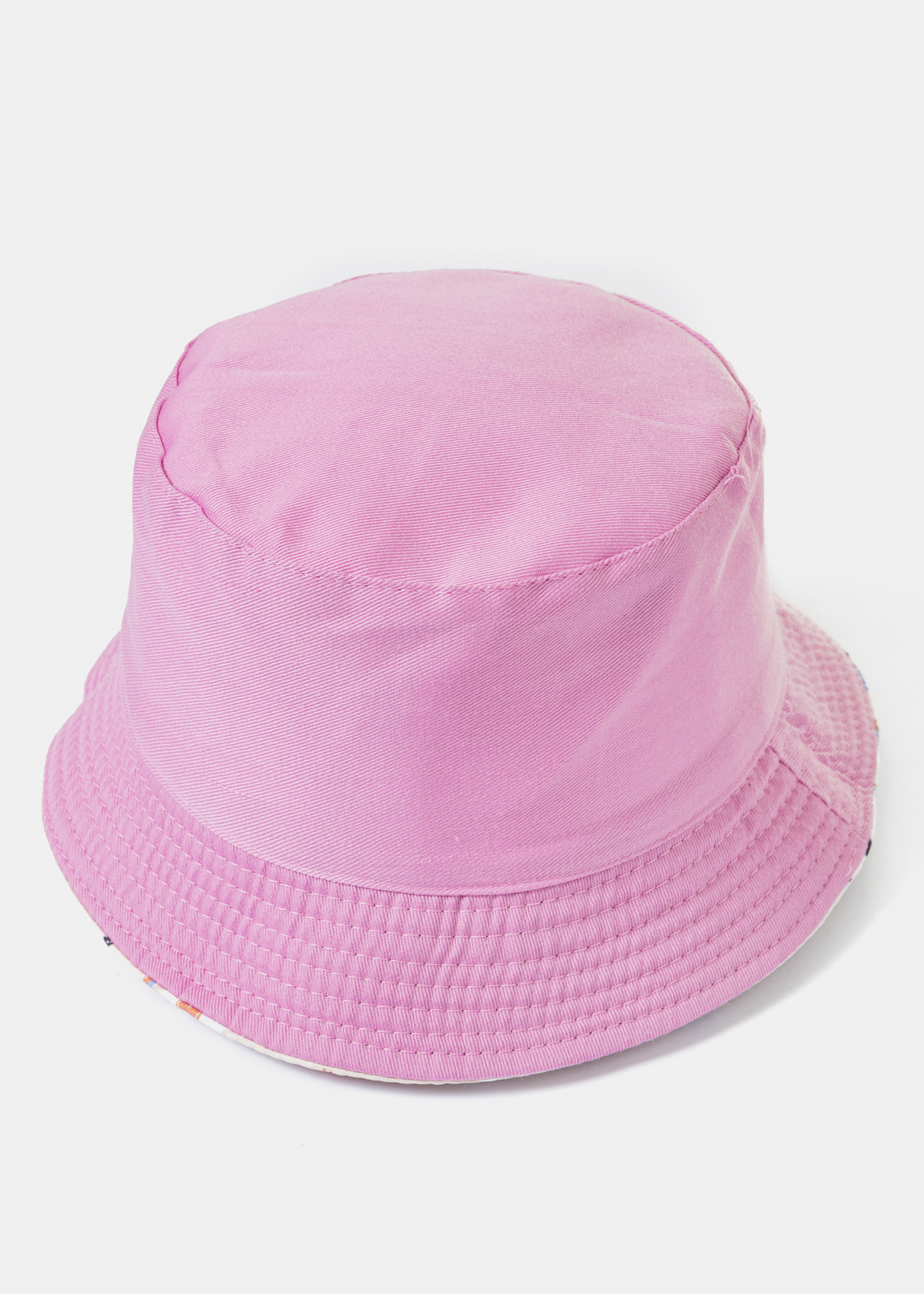 Kids Double-Faced Bucket Hat Castles Pattern & Pink