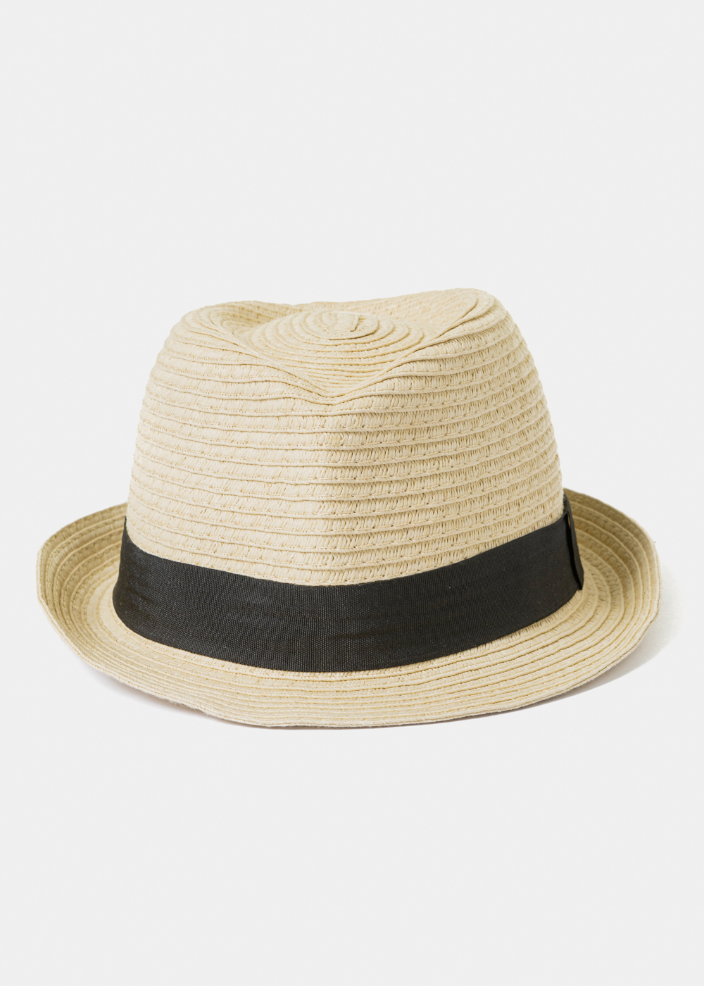 Beige Kids Straw Fedora Hat