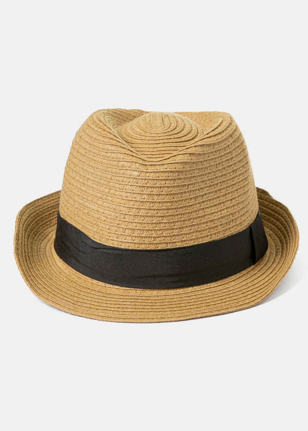 Brown Kids Straw Fedora Hat