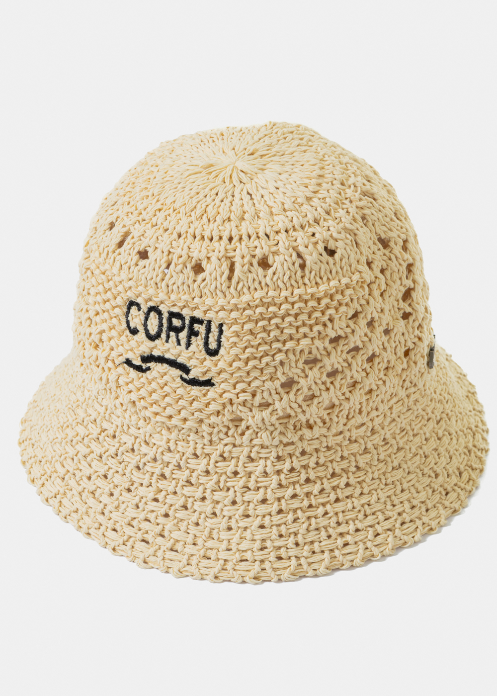 Beige "Corfu" Knitted Bucket Hat 