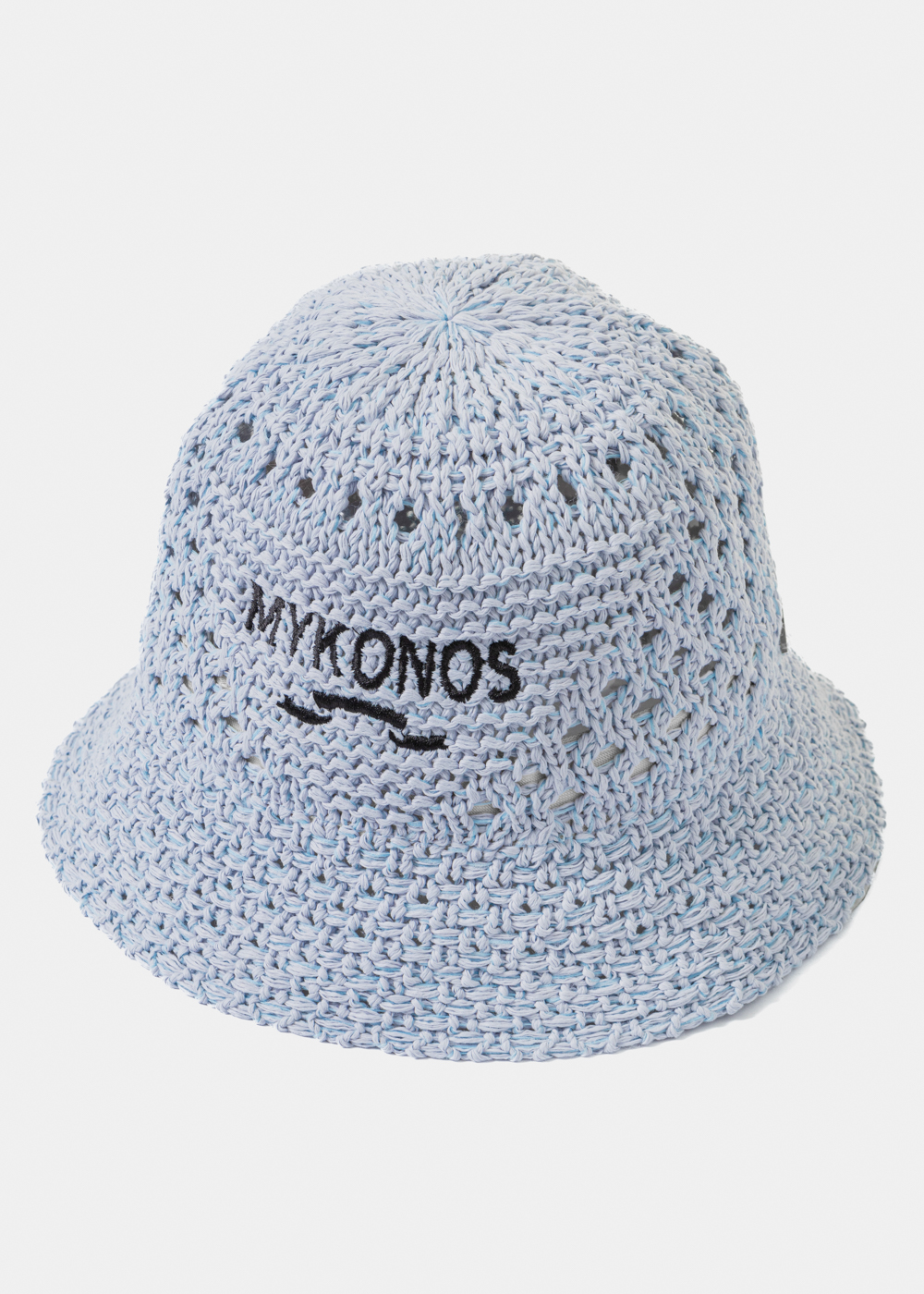 Light Blue "Mykonos" Knitted Bucket Hat 
