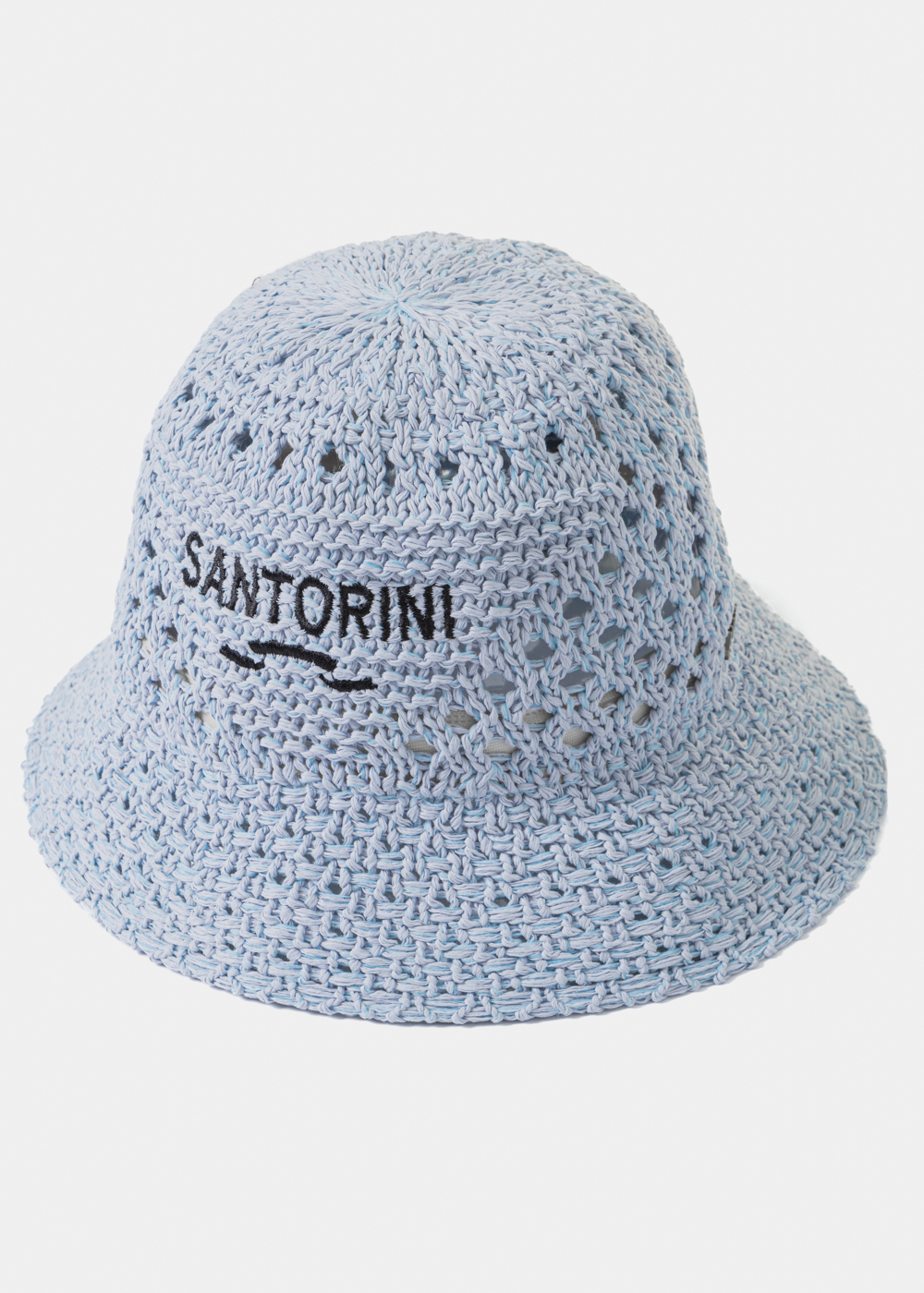 Light Blue "Santorini" Knitted Bucket Hat 
