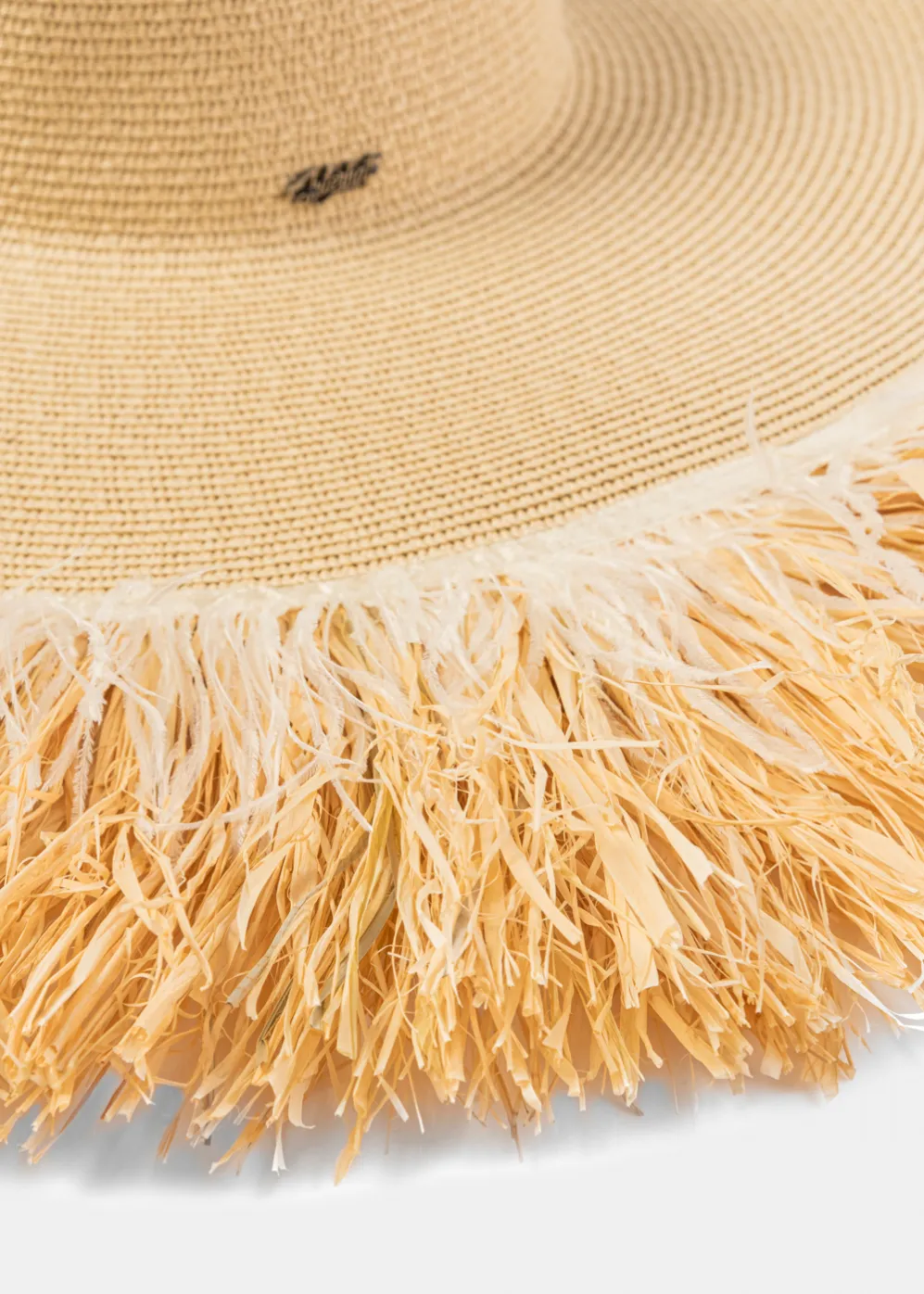 Beige Exclusive Hat w/ Natural Wheat & Ostrich Feathers