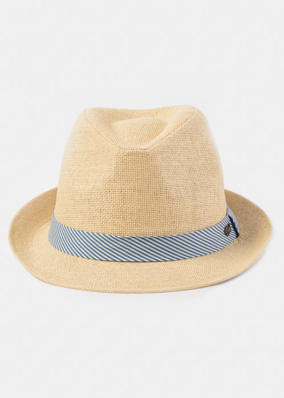 Beige Fedora Hat w/ mariner hatband