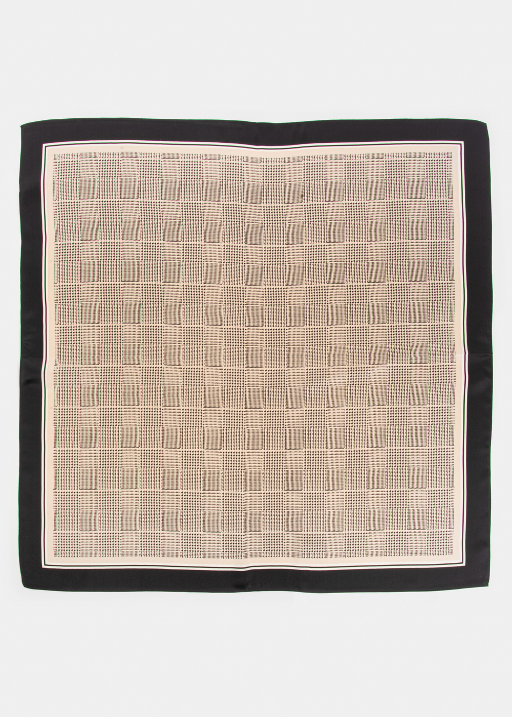 Checkered Print Silk Scarf