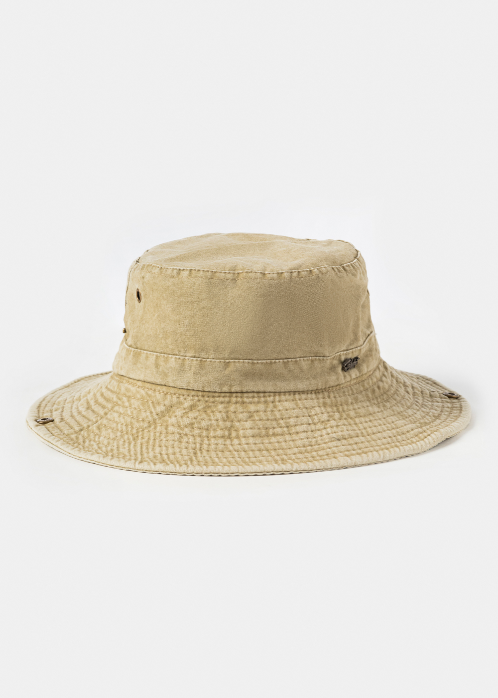 Beige Active Bucket Hat w/ Washed Cotton