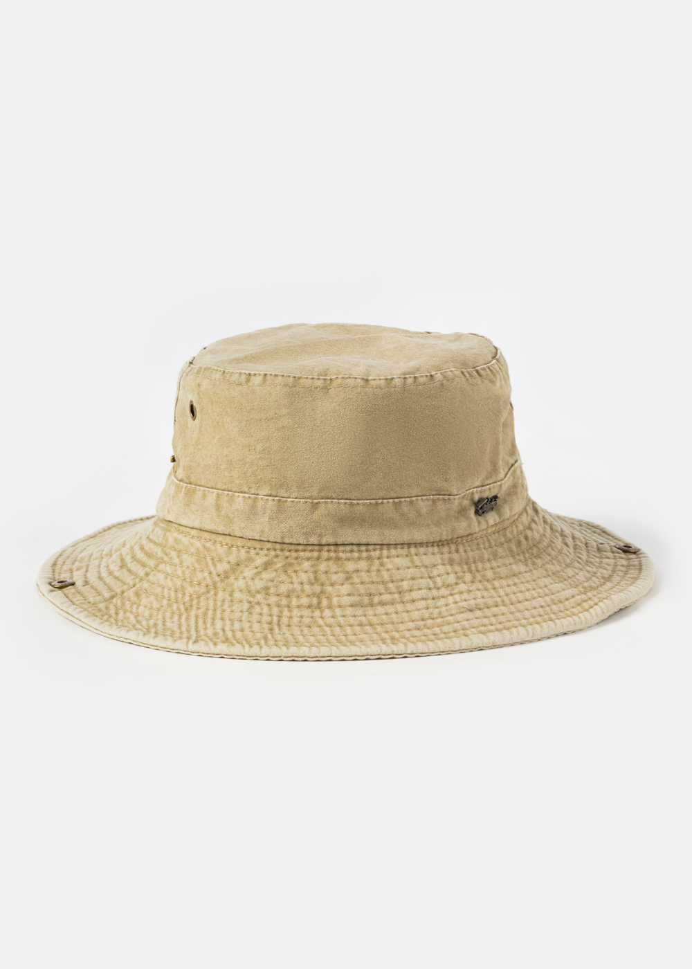Beige Active Bucket Hat w/ Washed Cotton