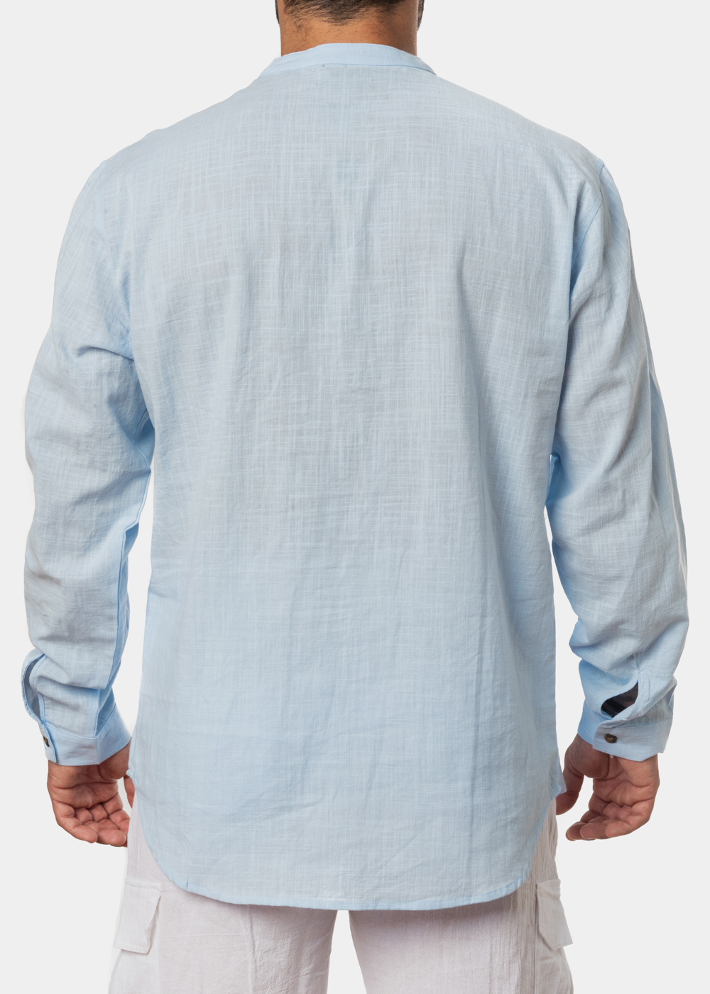 Light blue mandarin shirt w/ long sleeve