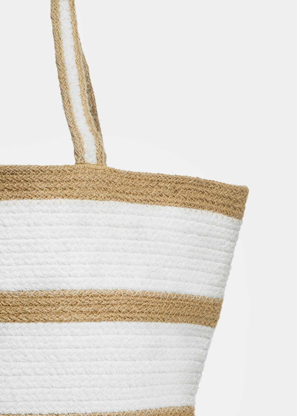 Jute & Cotton Striped Beach Bag 