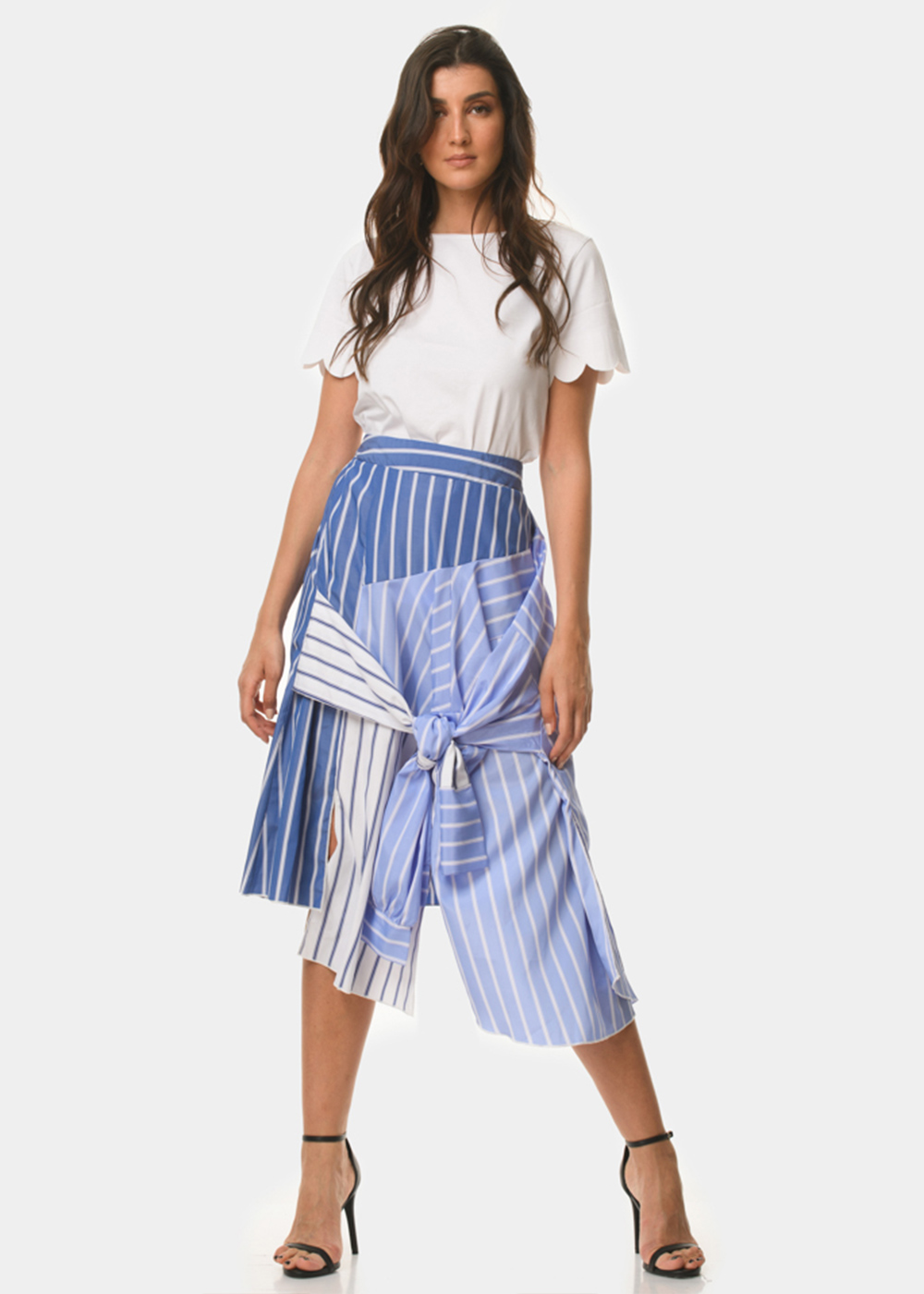 Striped shirt style skirt