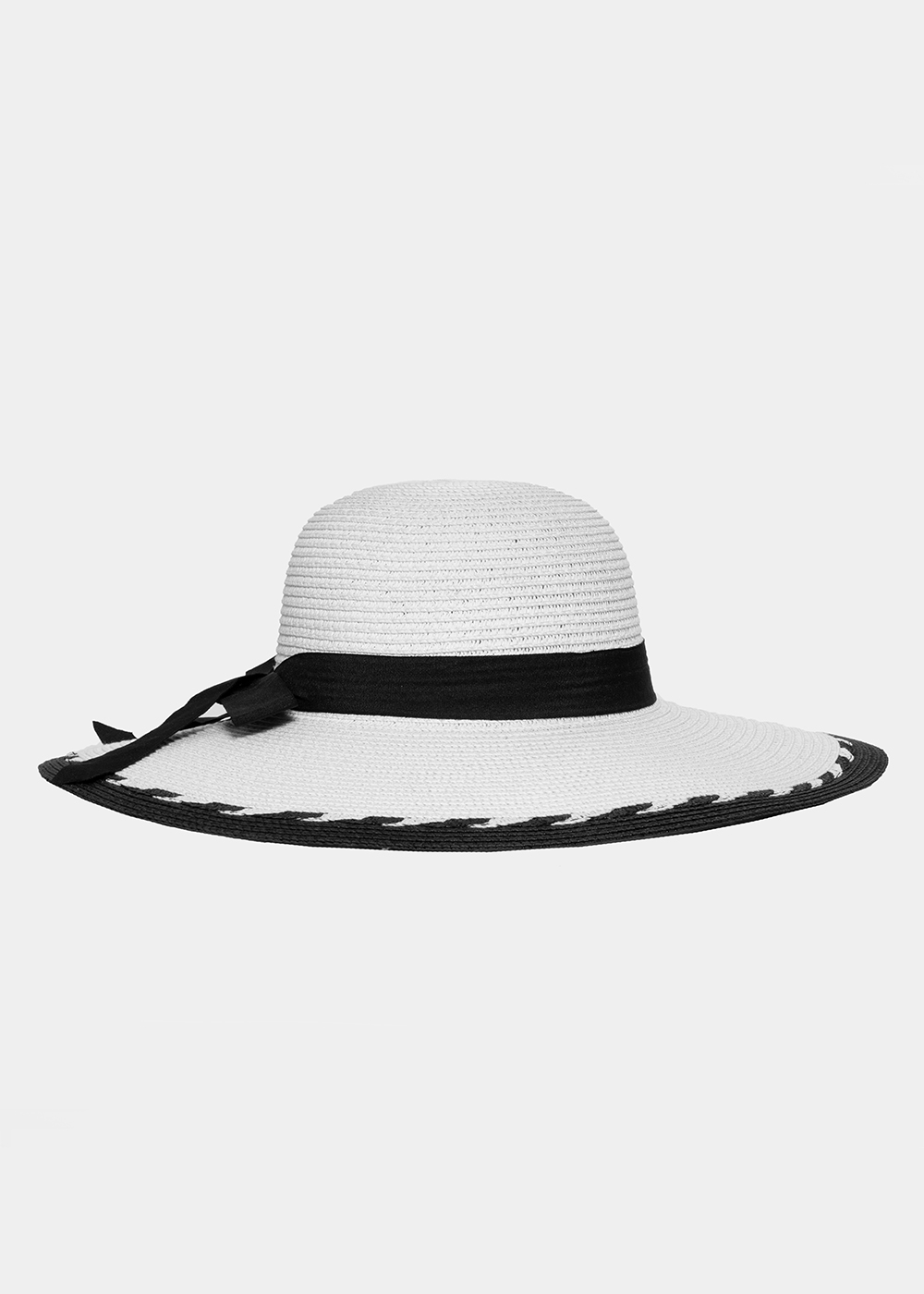 Ice white hat with black bow