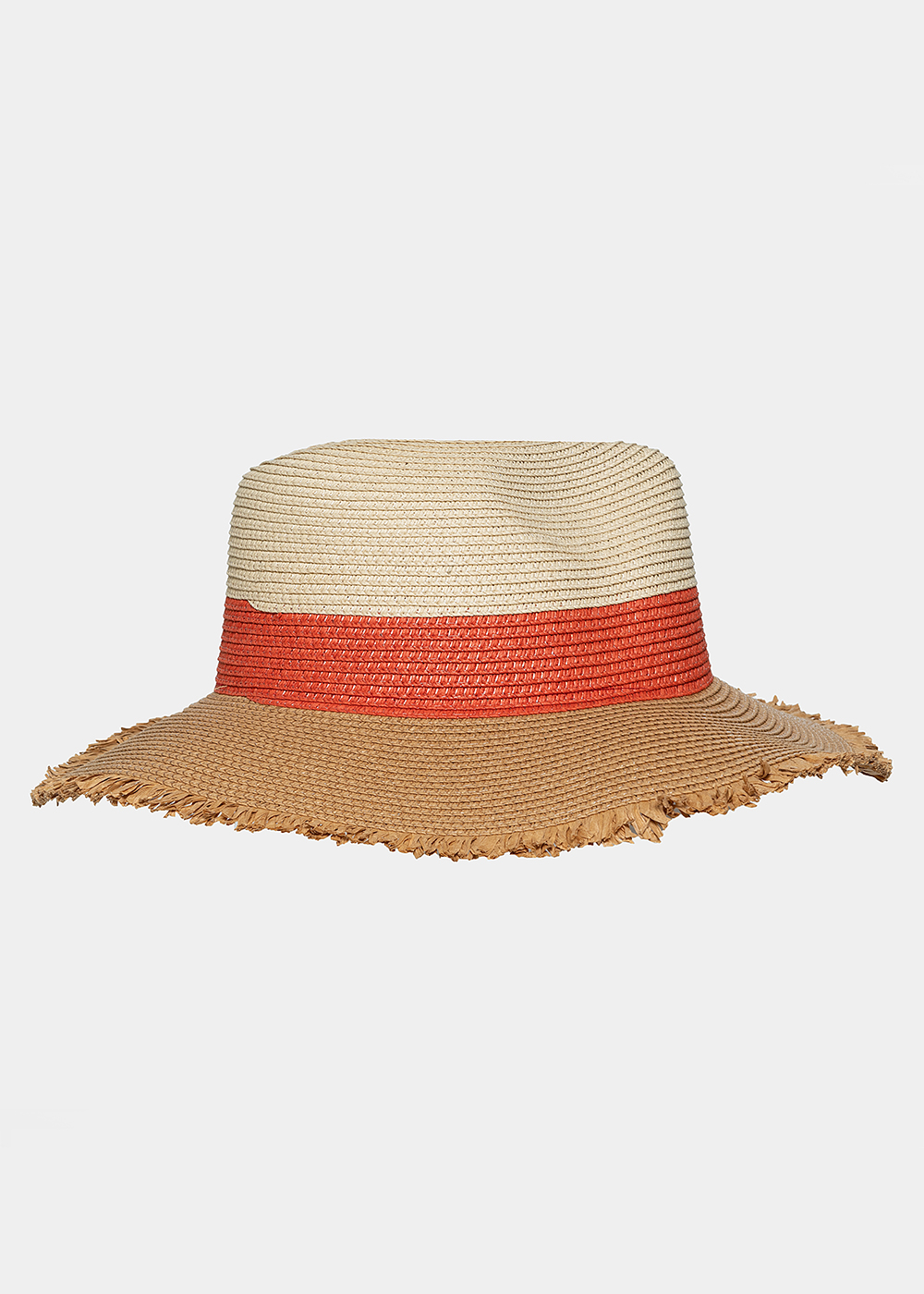 Brown, orange and beige hat 