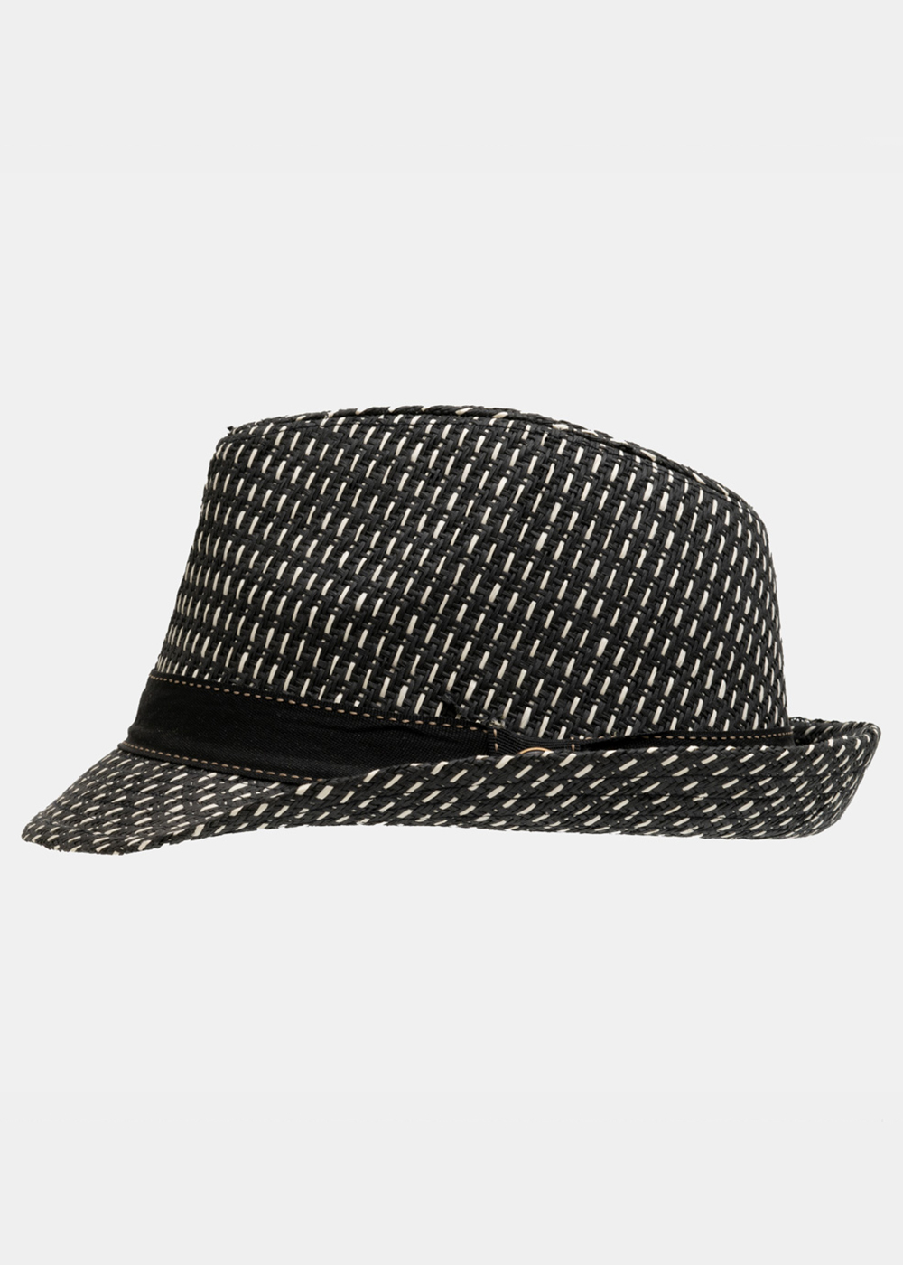 B&W fedora with black strap